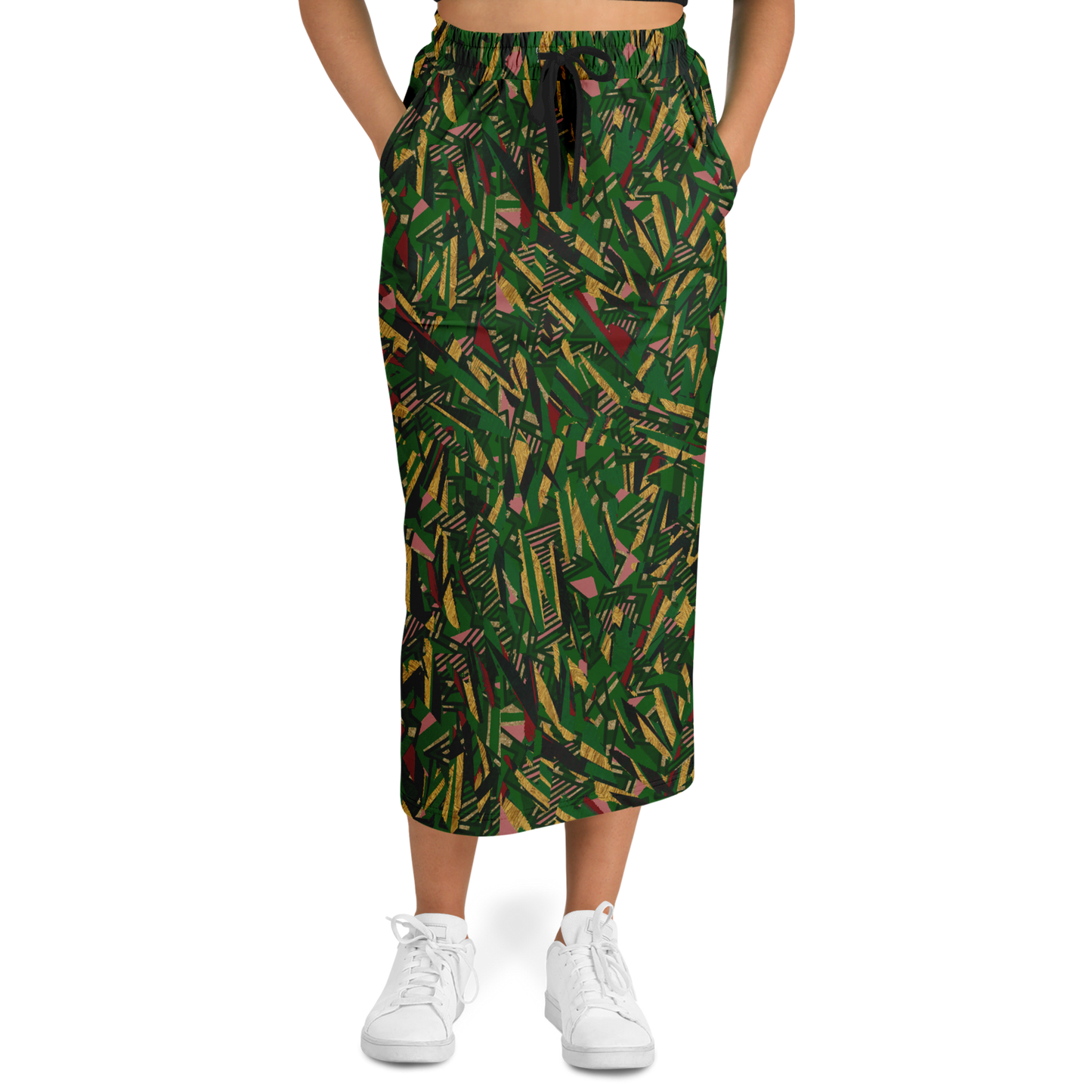 HV shape explosion remix chaos gr +tribal blast 100 Athletic Long Pocket Skirt - AOP - Choi Cheung