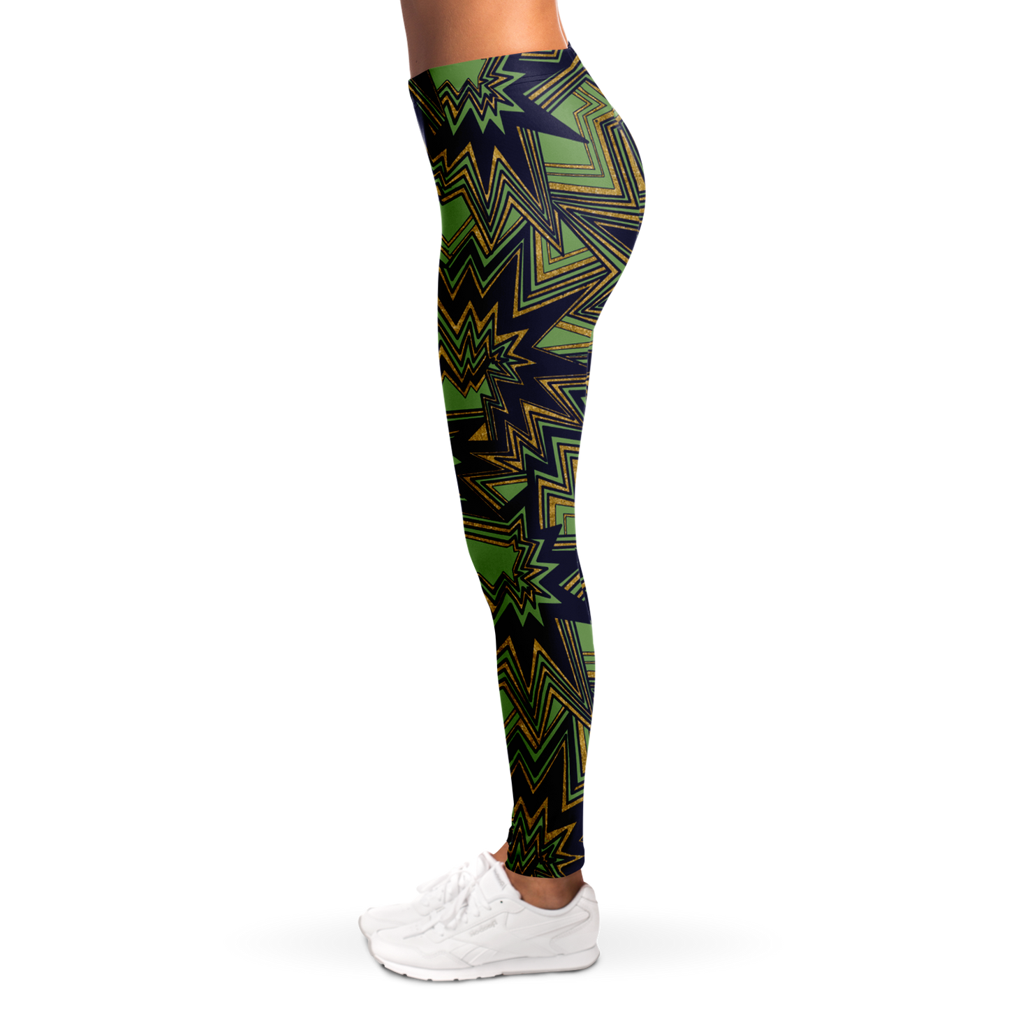 Bolt radiate green Leggings - AOP