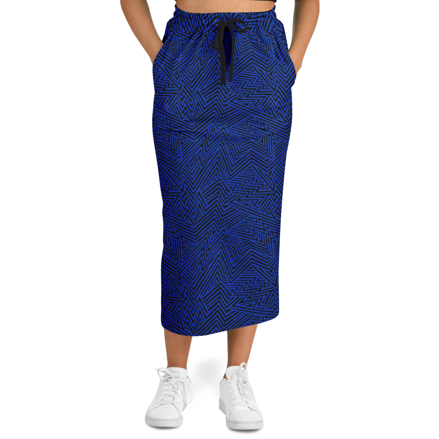 Lightning V2 BLK blue 50 Athletic Long Pocket Skirt - AOP - Choi Cheung