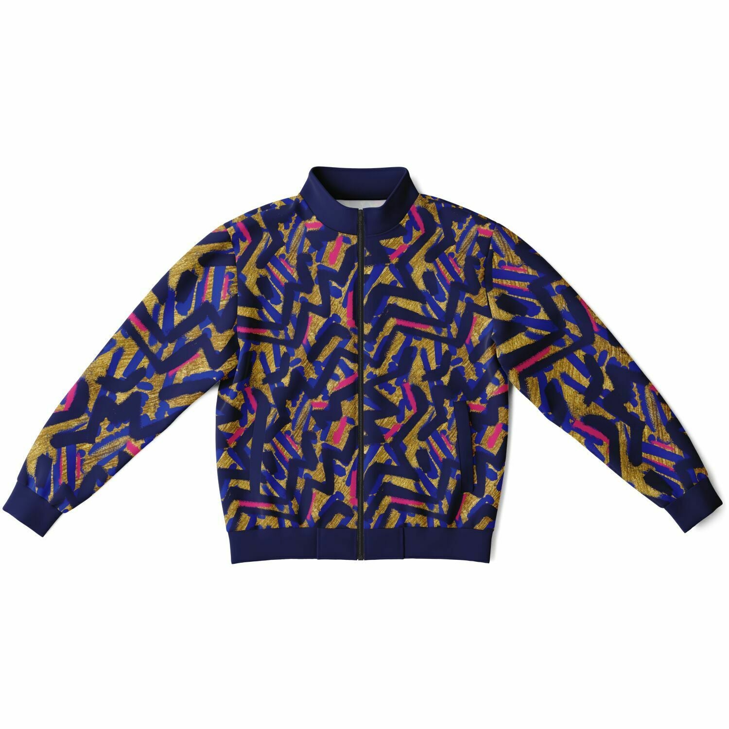 abstacrt  graffiti print track top gold _blue by choi cheung