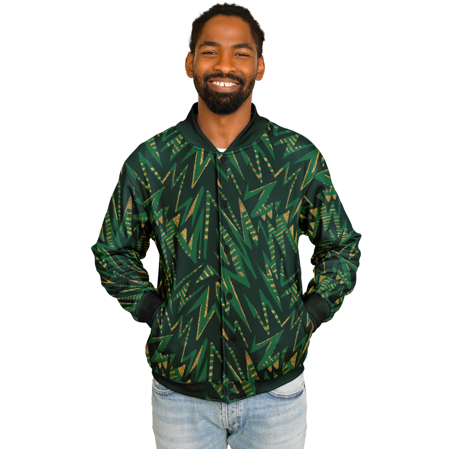 hv zig green Baseball Jacket - AOP
