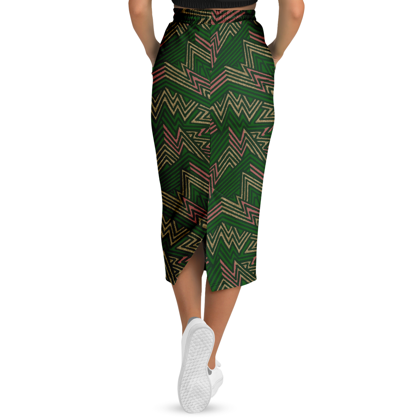 bolt GREEN CORAL Athletic Long Pocket Skirt - AOP - Choi Cheung