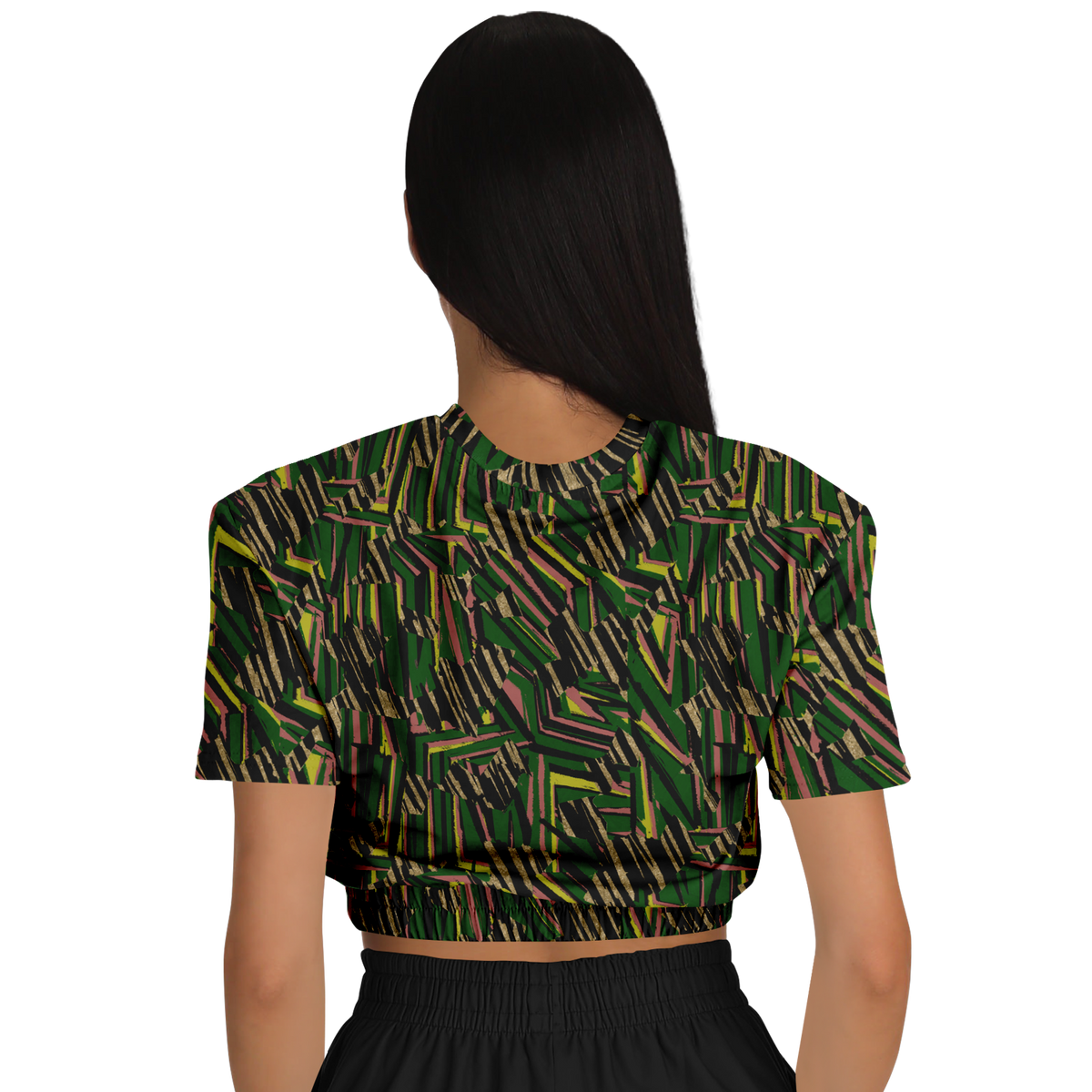 HVJ003 CHAOS REMIX G 50  Athletic Cropped Short Sleeve Sweatshirt - AOP - Choi Cheung