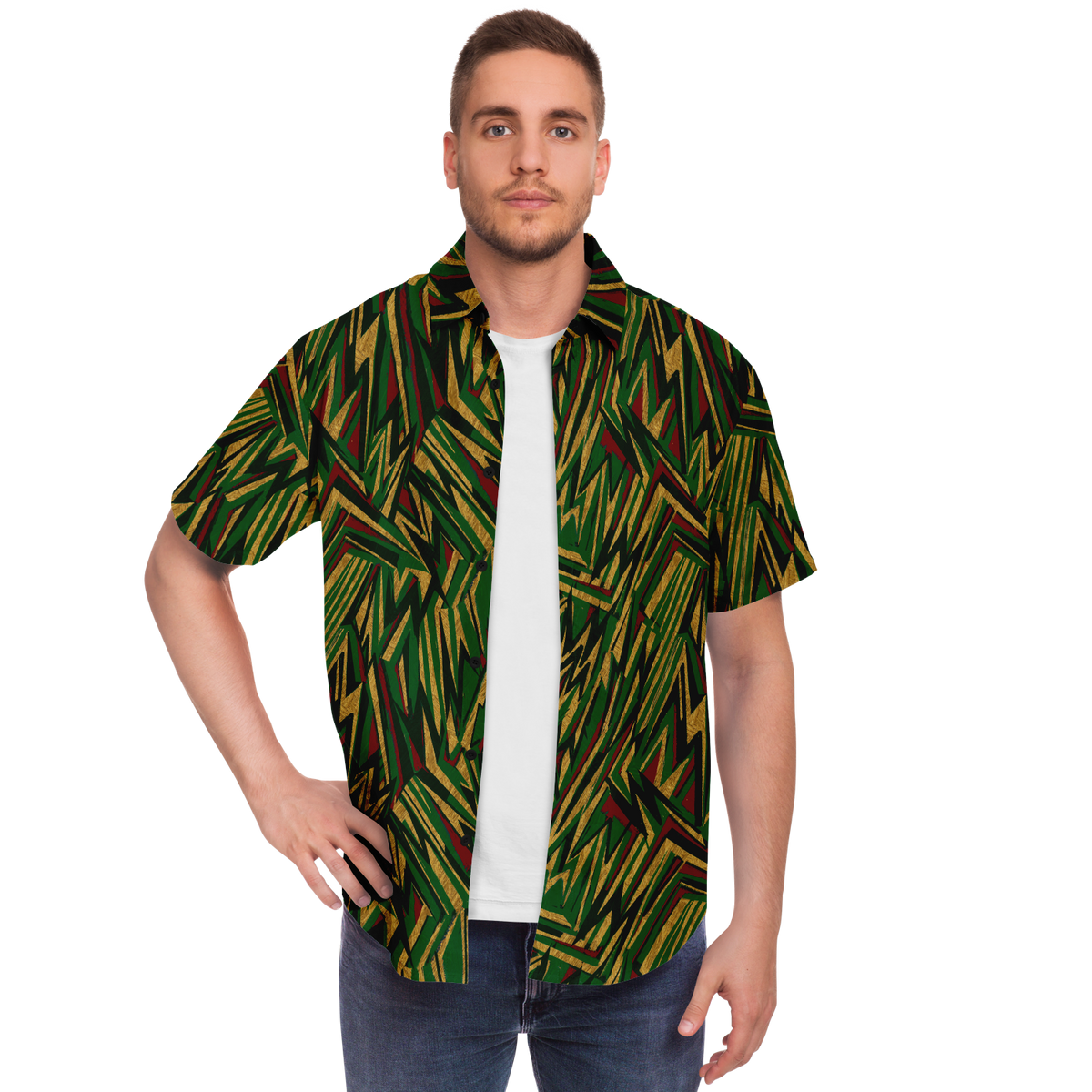 HV chaos GR Short Sleeve Button Down Shirt - AOP - Choi Cheung