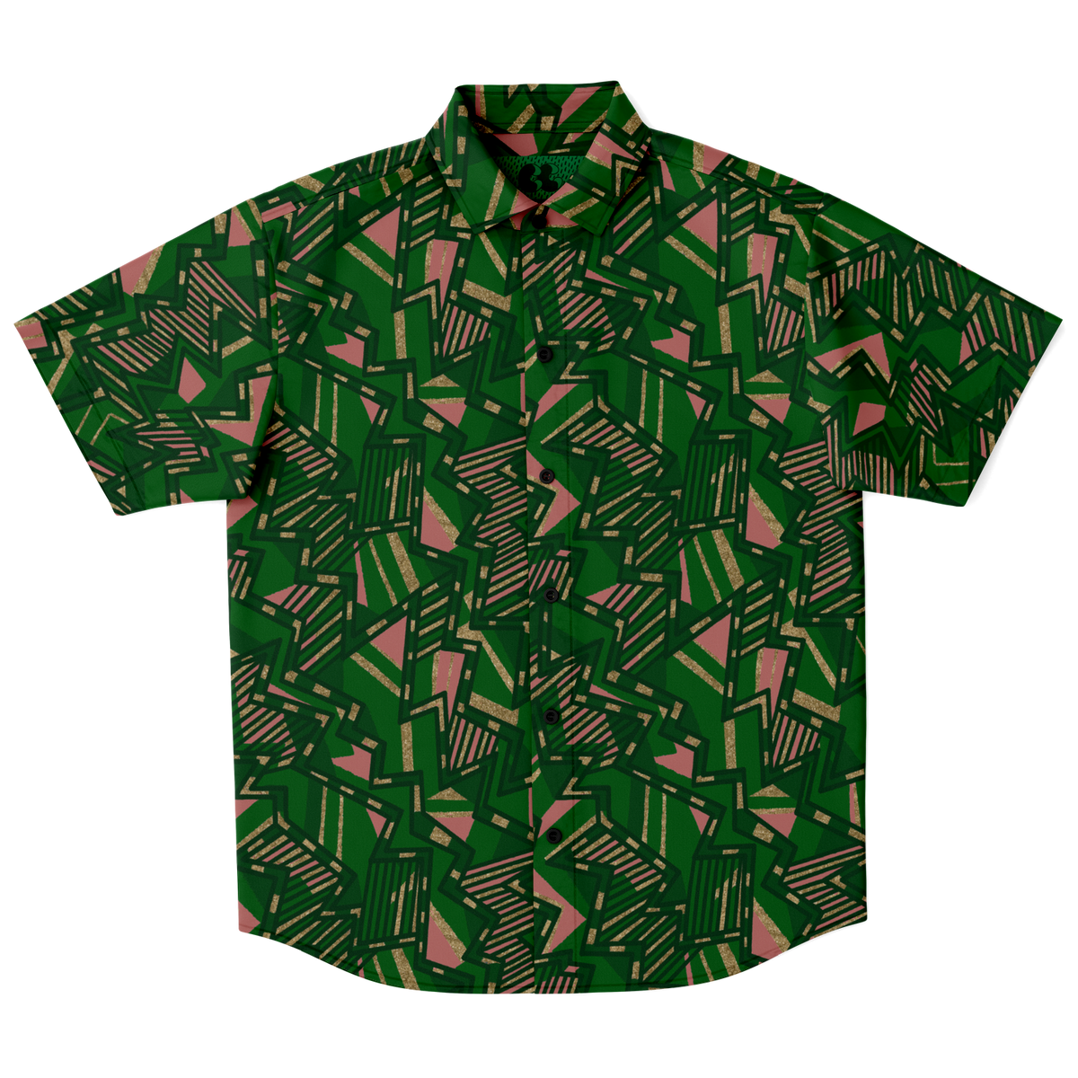 HV tribal blast G Short Sleeve Button Down Shirt - AOP - Choi Cheung