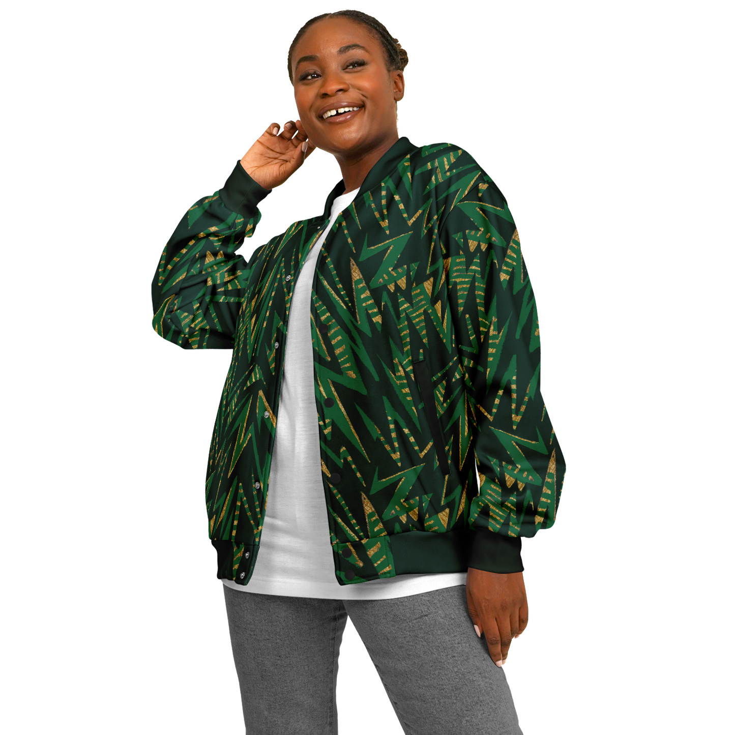 hv zig green Baseball Jacket - AOP