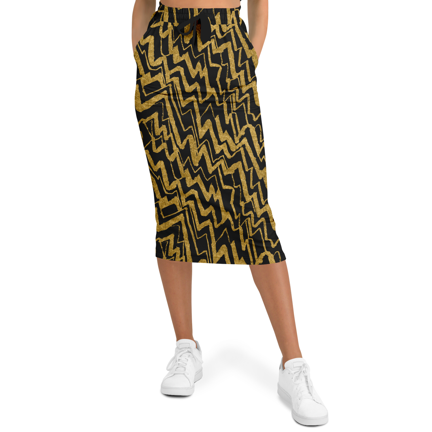 Loose diagonal zig 75 Athletic Long Pocket Skirt - AOP - Choi Cheung