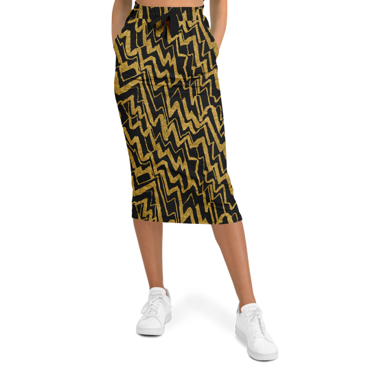 Loose diagonal zig 75 Athletic Long Pocket Skirt - AOP - Choi Cheung
