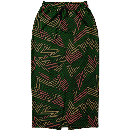 bolt GREEN CORAL Athletic Long Pocket Skirt - AOP - Choi Cheung