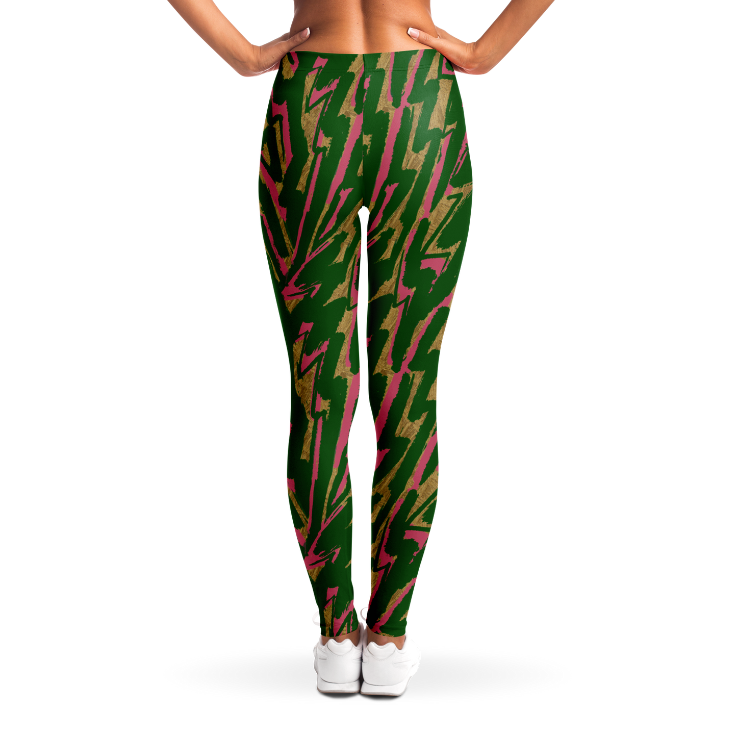hV 11 Green Leggings - AOP