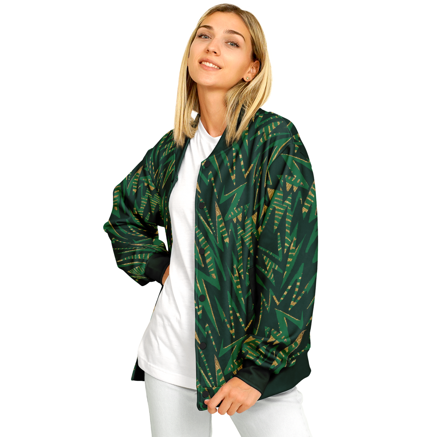 hv zig green Baseball Jacket - AOP