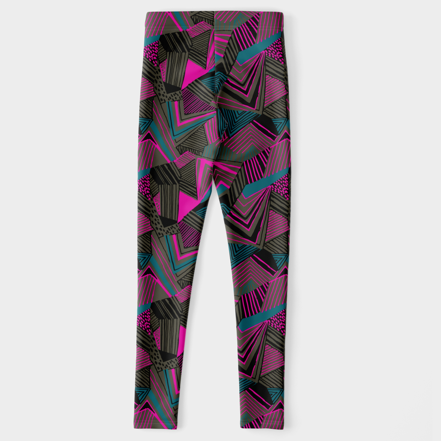 Geometric print legging - Grey/ Hot pink - Choi Cheung