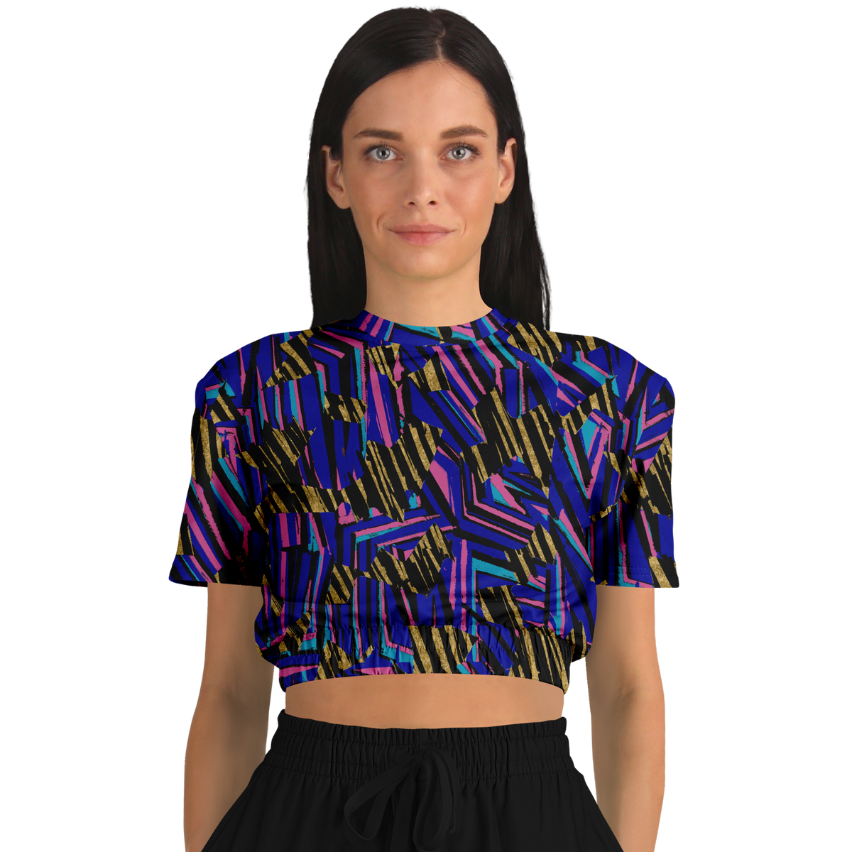 HVJ003 CHAOS REMIX 75 Athletic Cropped Short Sleeve Sweatshirt - AOP - Choi Cheung