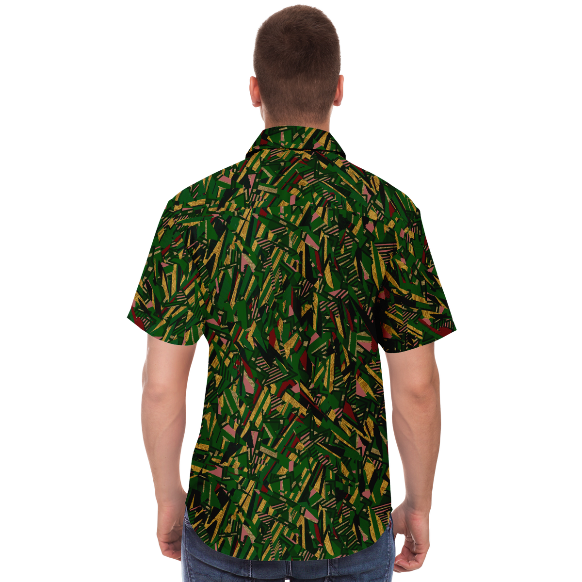 HV shape explosion remix chaos gr Short Sleeve Button Down Shirt - AOP - Choi Cheung