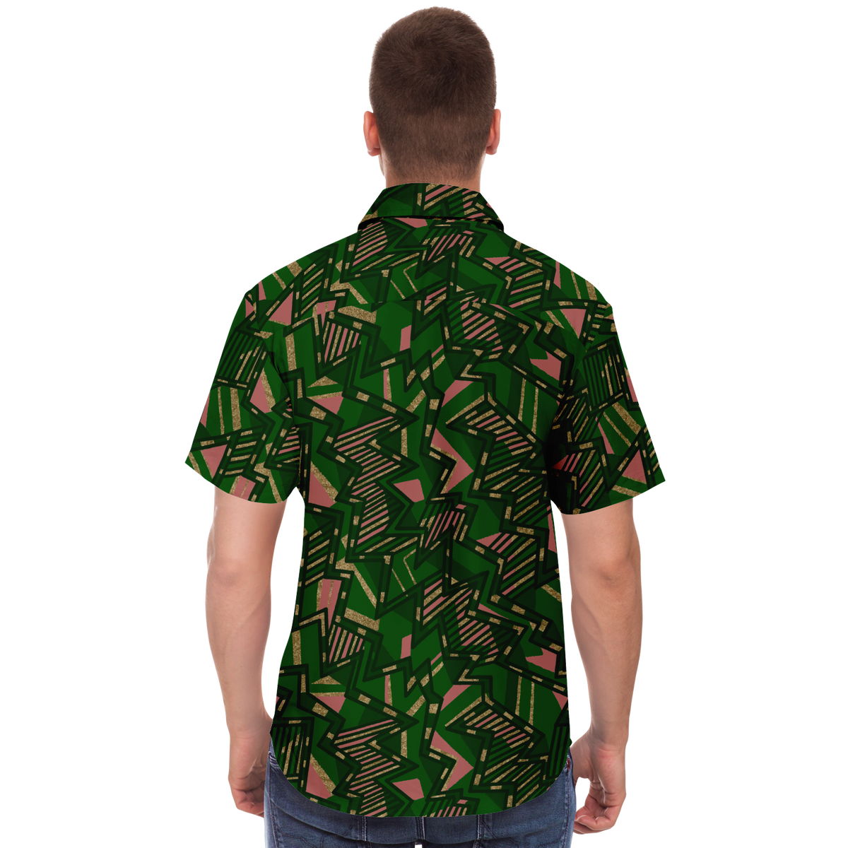HV tribal blast G Short Sleeve Button Down Shirt - AOP - Choi Cheung