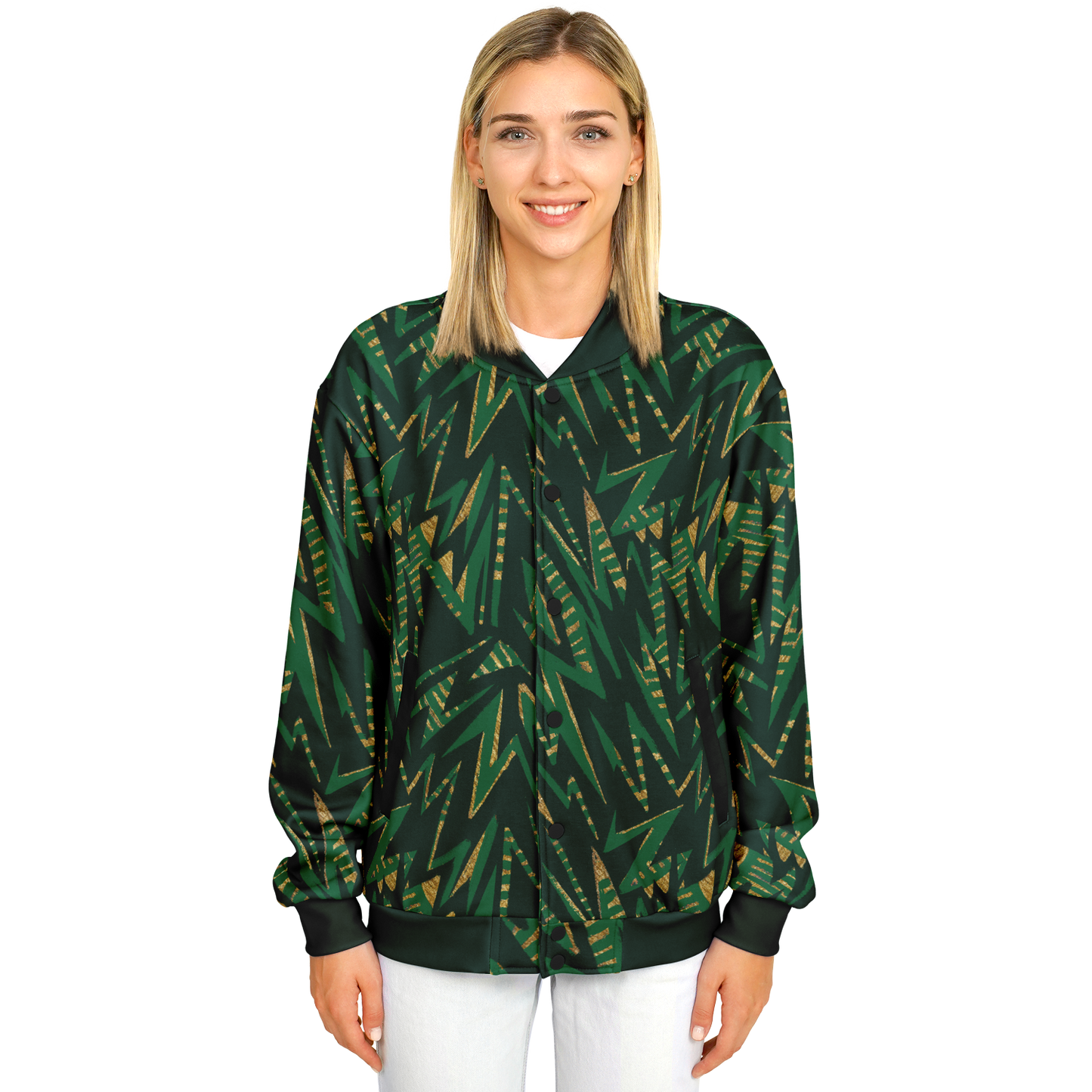 hv zig green Baseball Jacket - AOP
