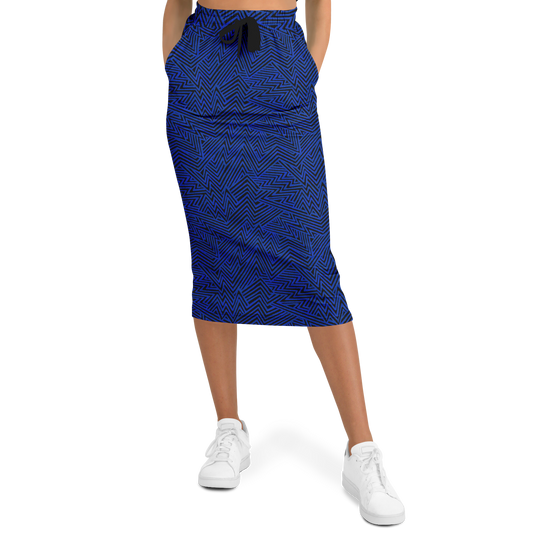 Lightning V2 BLK blue  50 Athletic Long Pocket Skirt - AOP - Choi Cheung