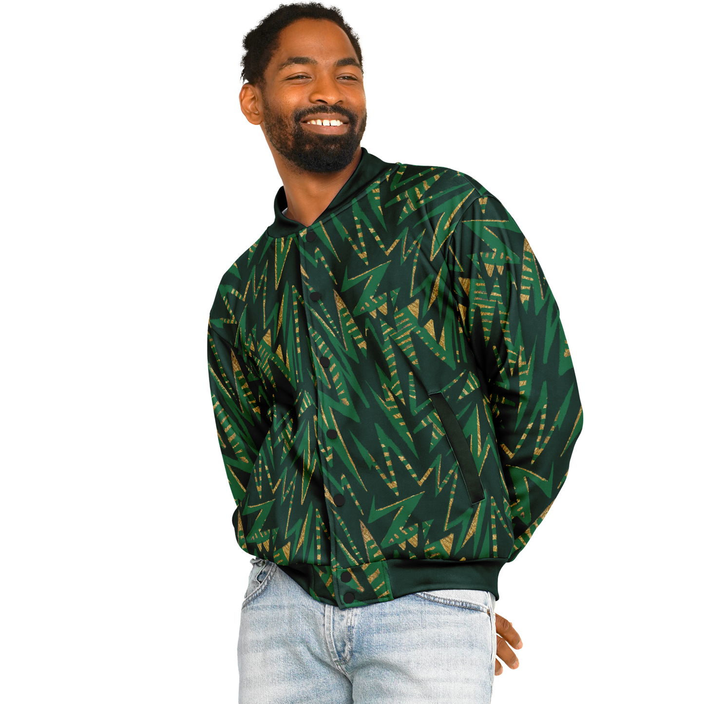 hv zig green Baseball Jacket - AOP