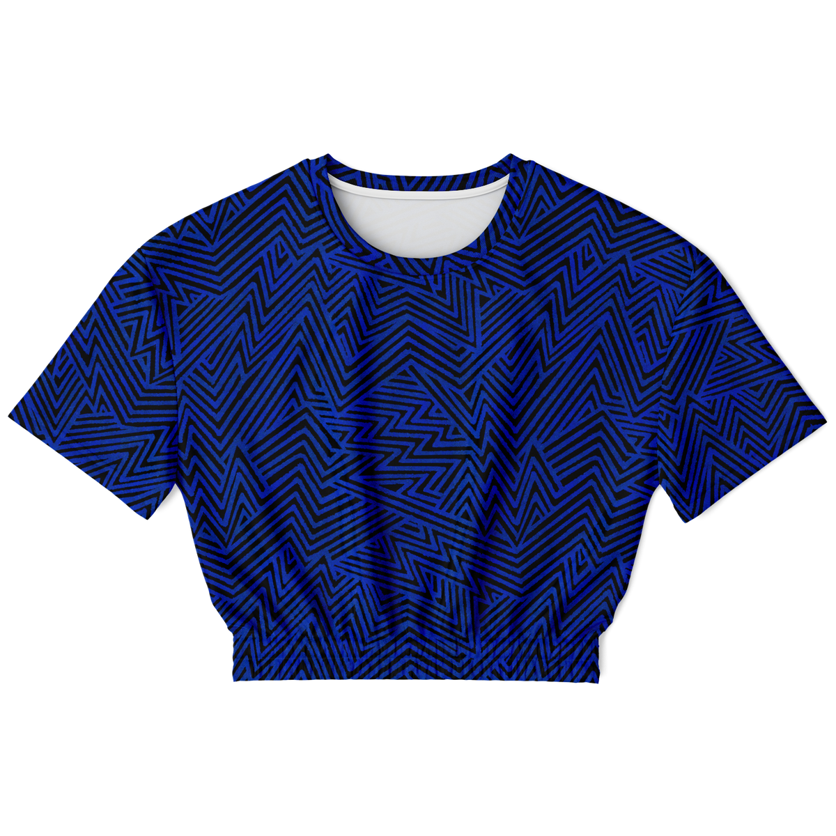 Lightning V2 BLK blue 50 Athletic Cropped Short Sleeve Sweatshirt - AOP - Choi Cheung