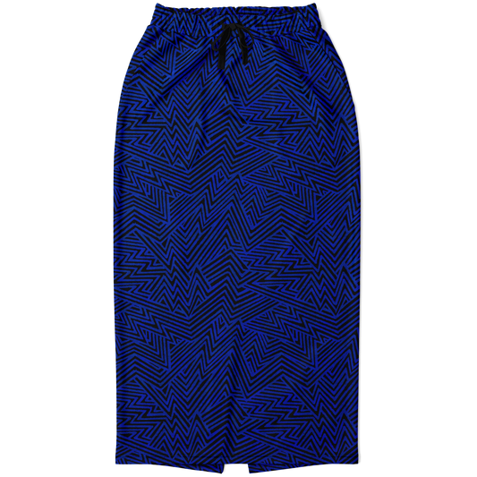 Lightning V2 BLK blue  50 Athletic Long Pocket Skirt - AOP - Choi Cheung