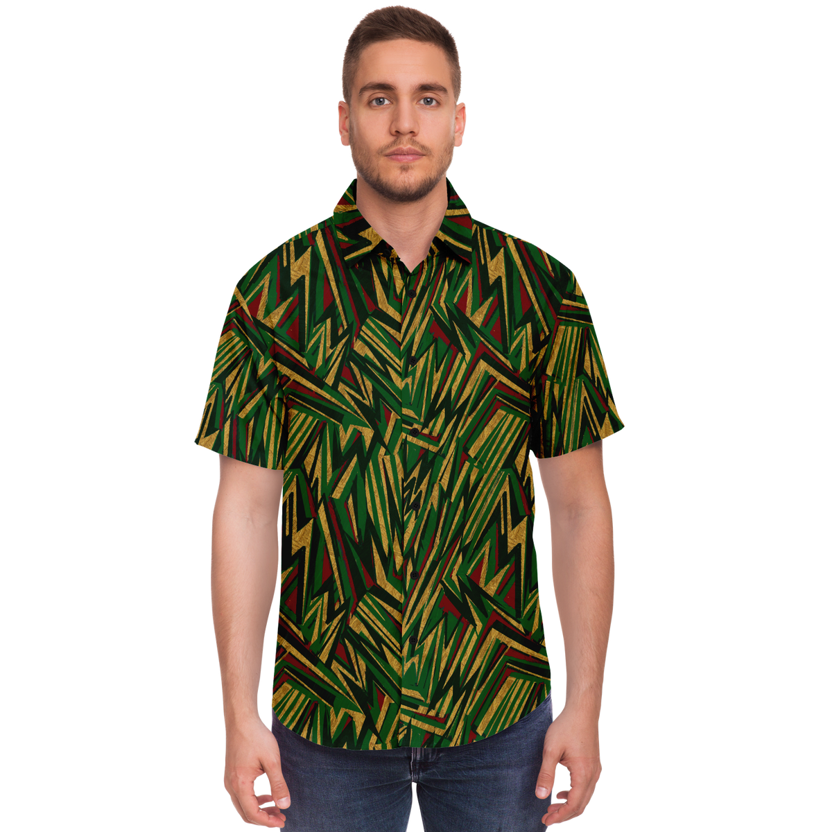 HV chaos GR Short Sleeve Button Down Shirt - AOP - Choi Cheung