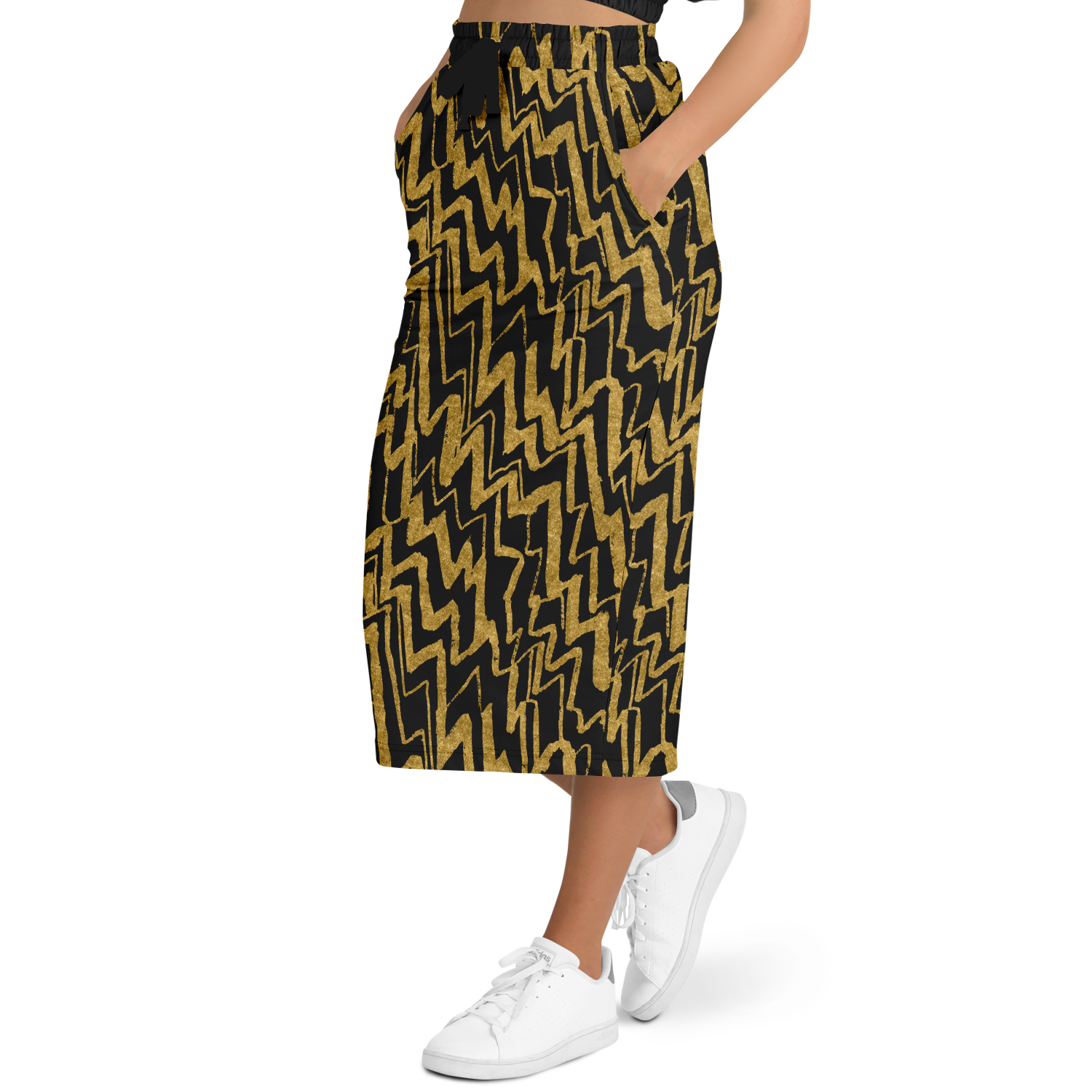 Loose diagonal zig 75 Athletic Long Pocket Skirt - AOP - Choi Cheung