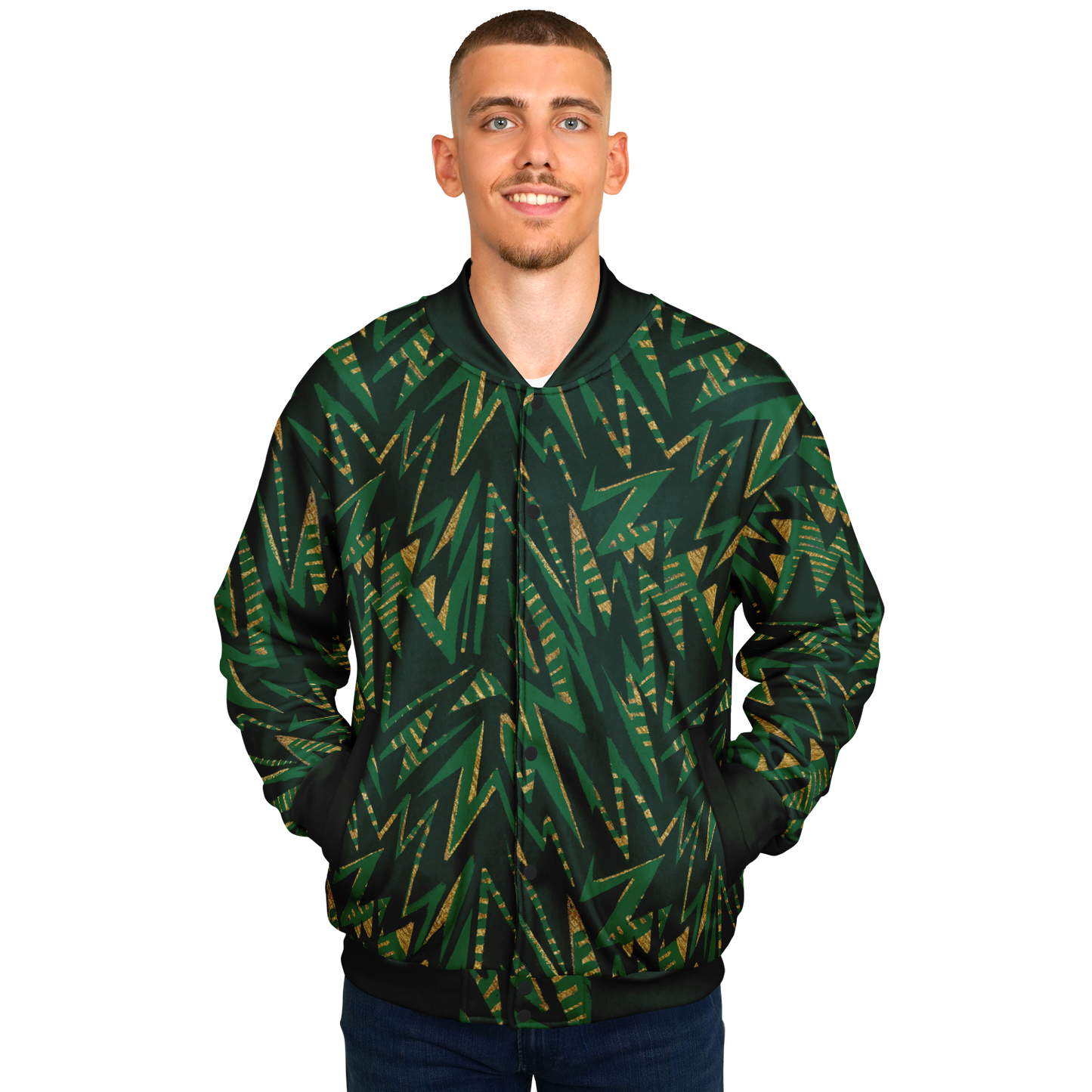 hv zig green Baseball Jacket - AOP