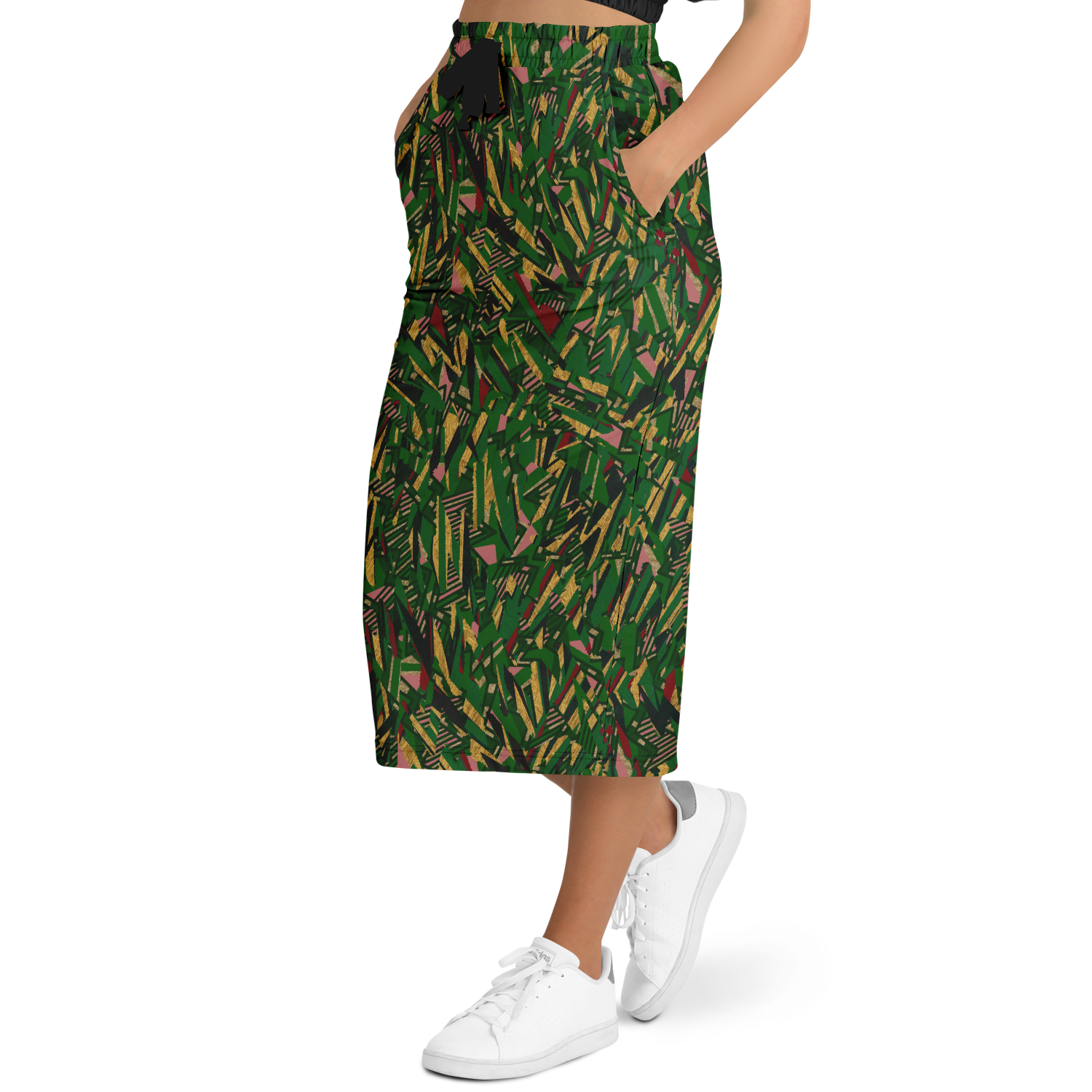 HV shape explosion remix chaos gr +tribal blast  100 Athletic Long Pocket Skirt - AOP - Choi Cheung