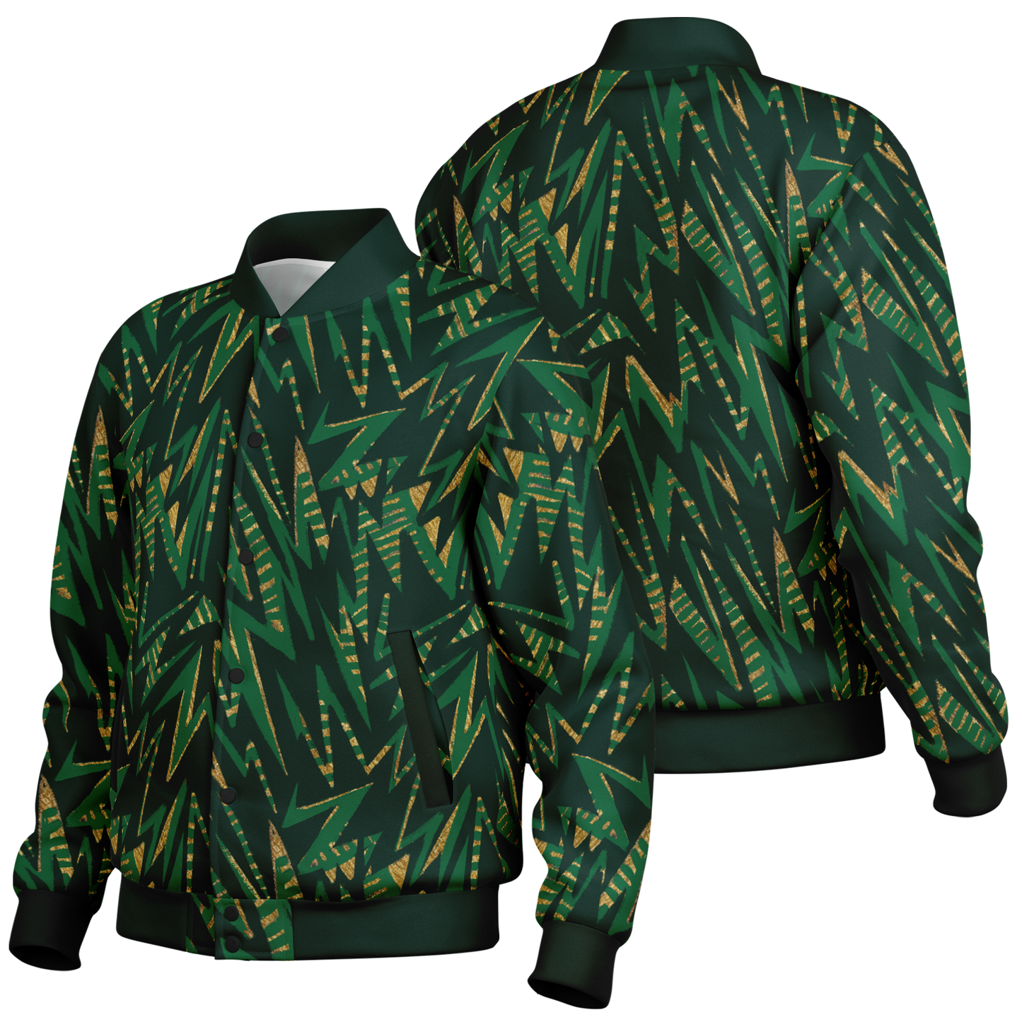 hv zig green Baseball Jacket - AOP