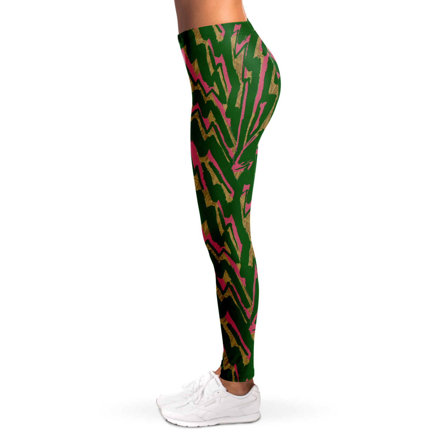 hV 11 Green Leggings - AOP