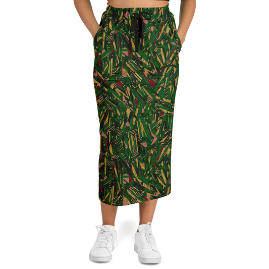 HV shape explosion remix chaos gr +tribal blast  100 Athletic Long Pocket Skirt - AOP - Choi Cheung