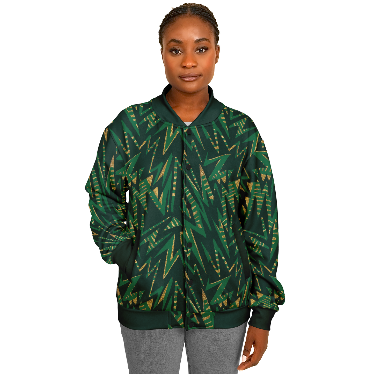 hv zig green Baseball Jacket - AOP
