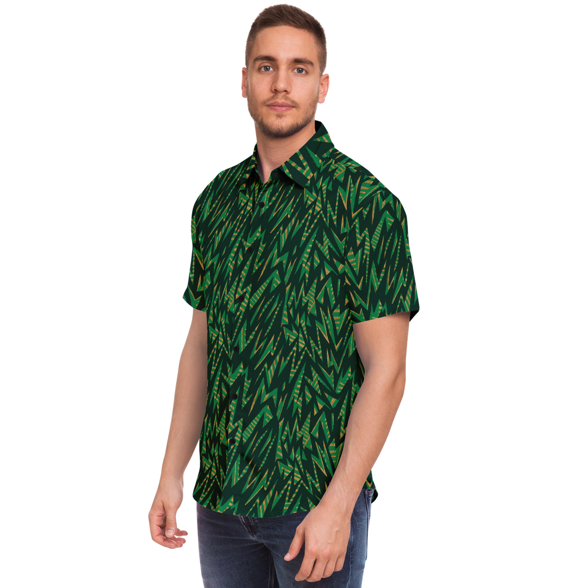 HVzig gr new 75 Short Sleeve Button Down Shirt - AOP - Choi Cheung