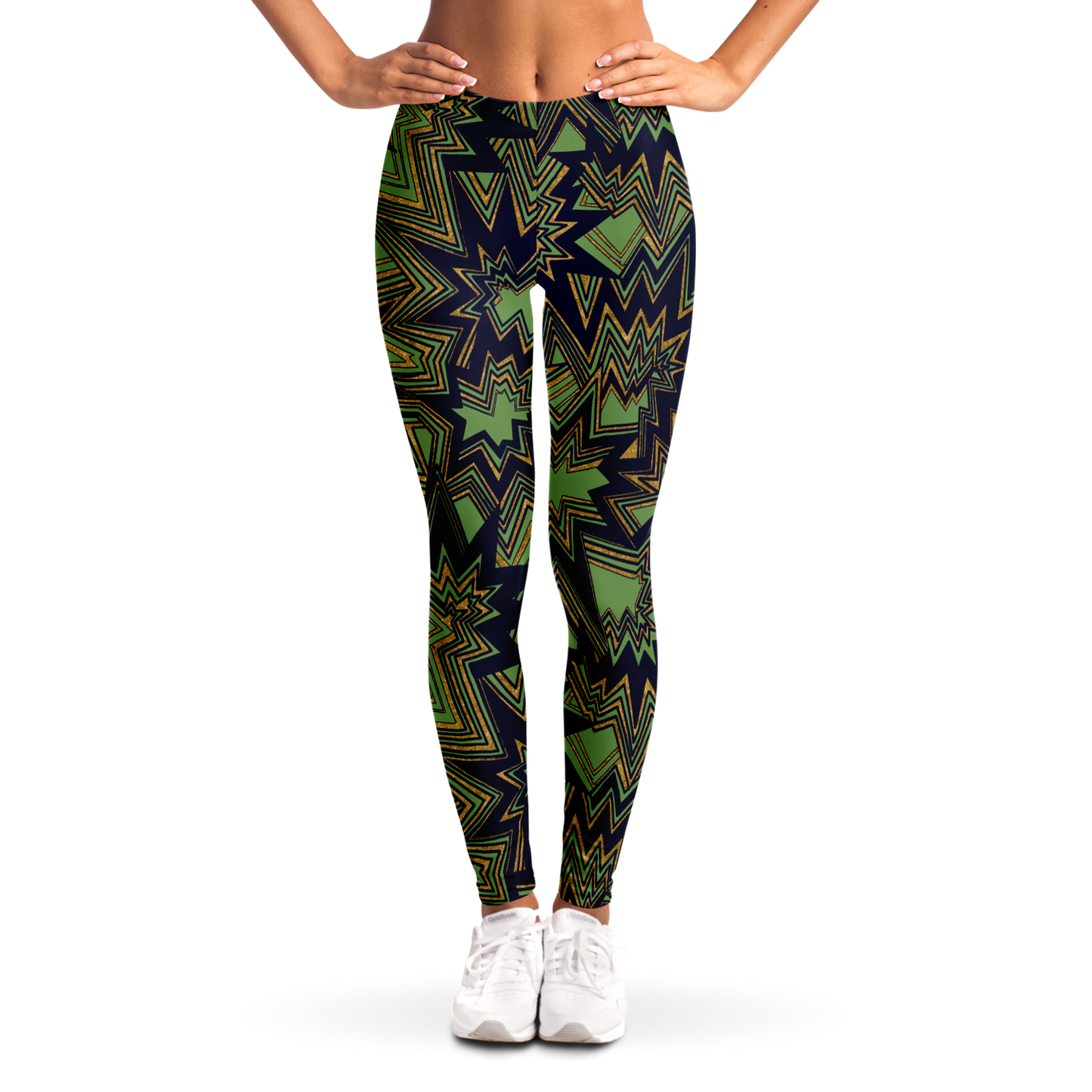 Bolt radiate green Leggings - AOP