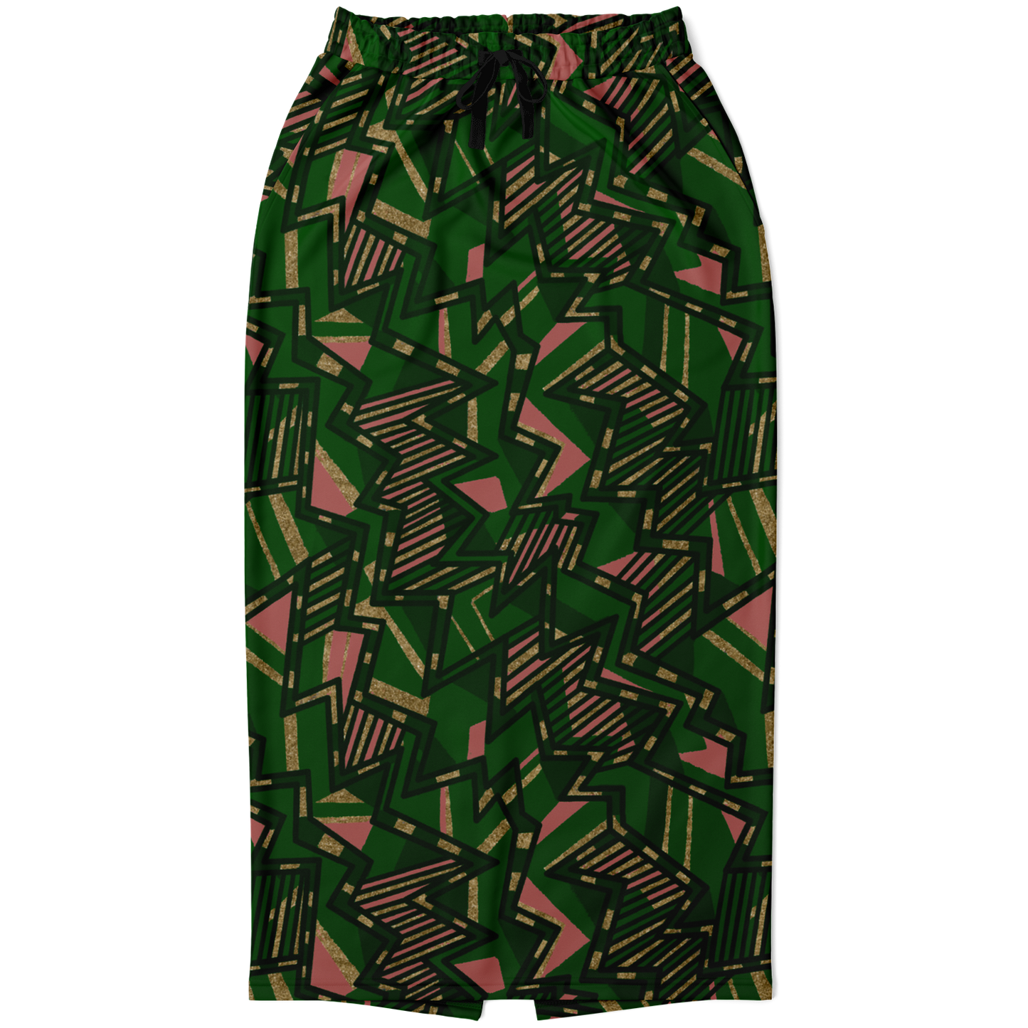Tribal blast green 75 Athletic Long Pocket Skirt - AOP - Choi Cheung