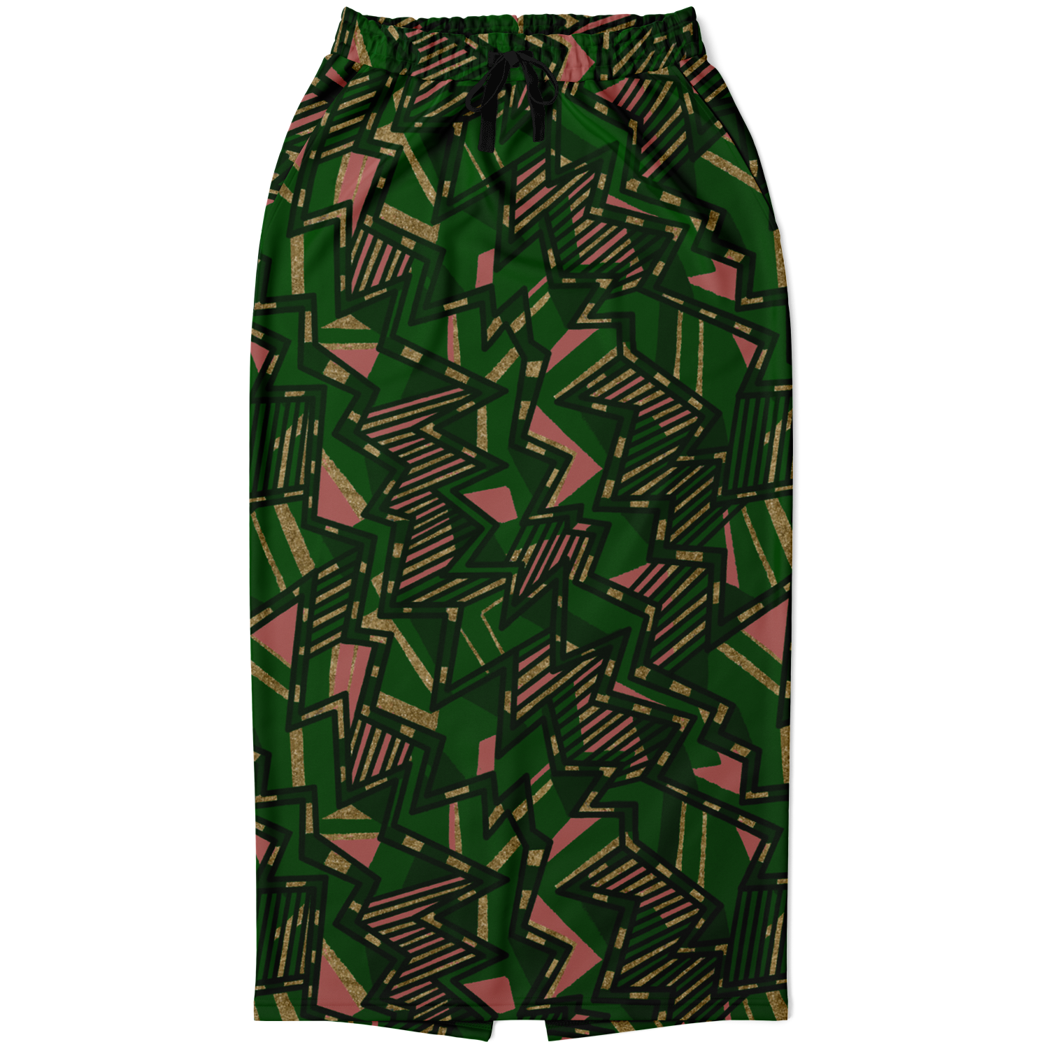 Tribal blast green 75 Athletic Long Pocket Skirt - AOP - Choi Cheung