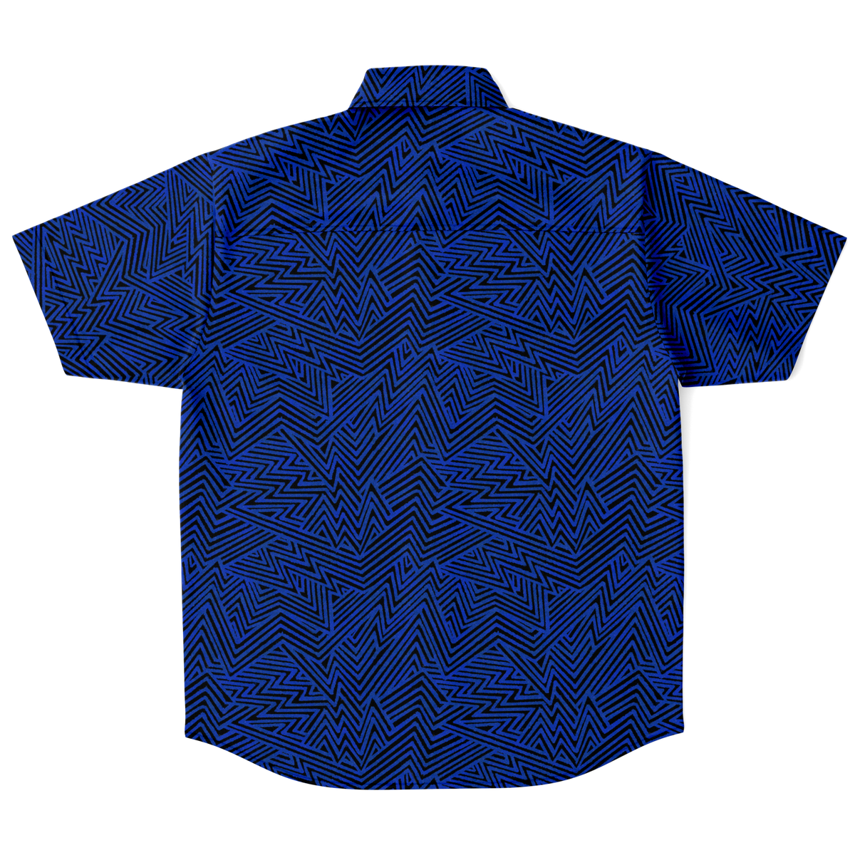 Lightning V2 BLK blue  50 Short Sleeve Button Down Shirt - AOP - Choi Cheung