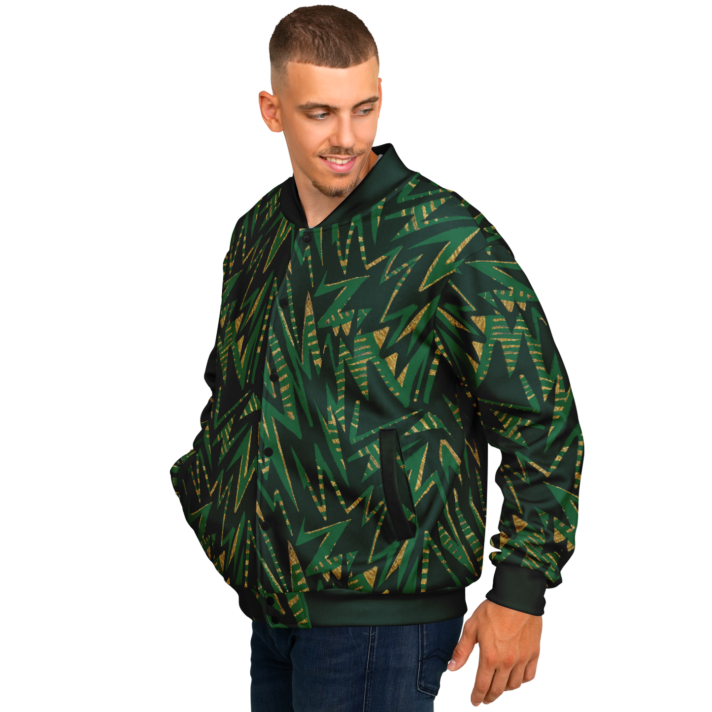 hv zig green Baseball Jacket - AOP