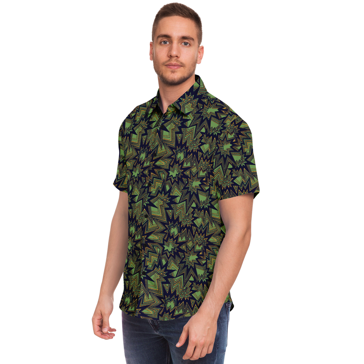 Bolt radiate G 50Short Sleeve Button Down Shirt - AOP - Choi Cheung