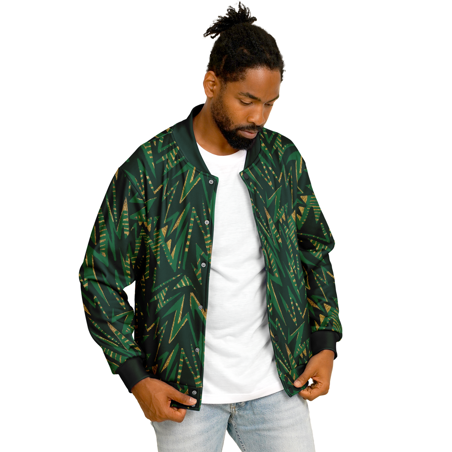 hv zig green Baseball Jacket - AOP