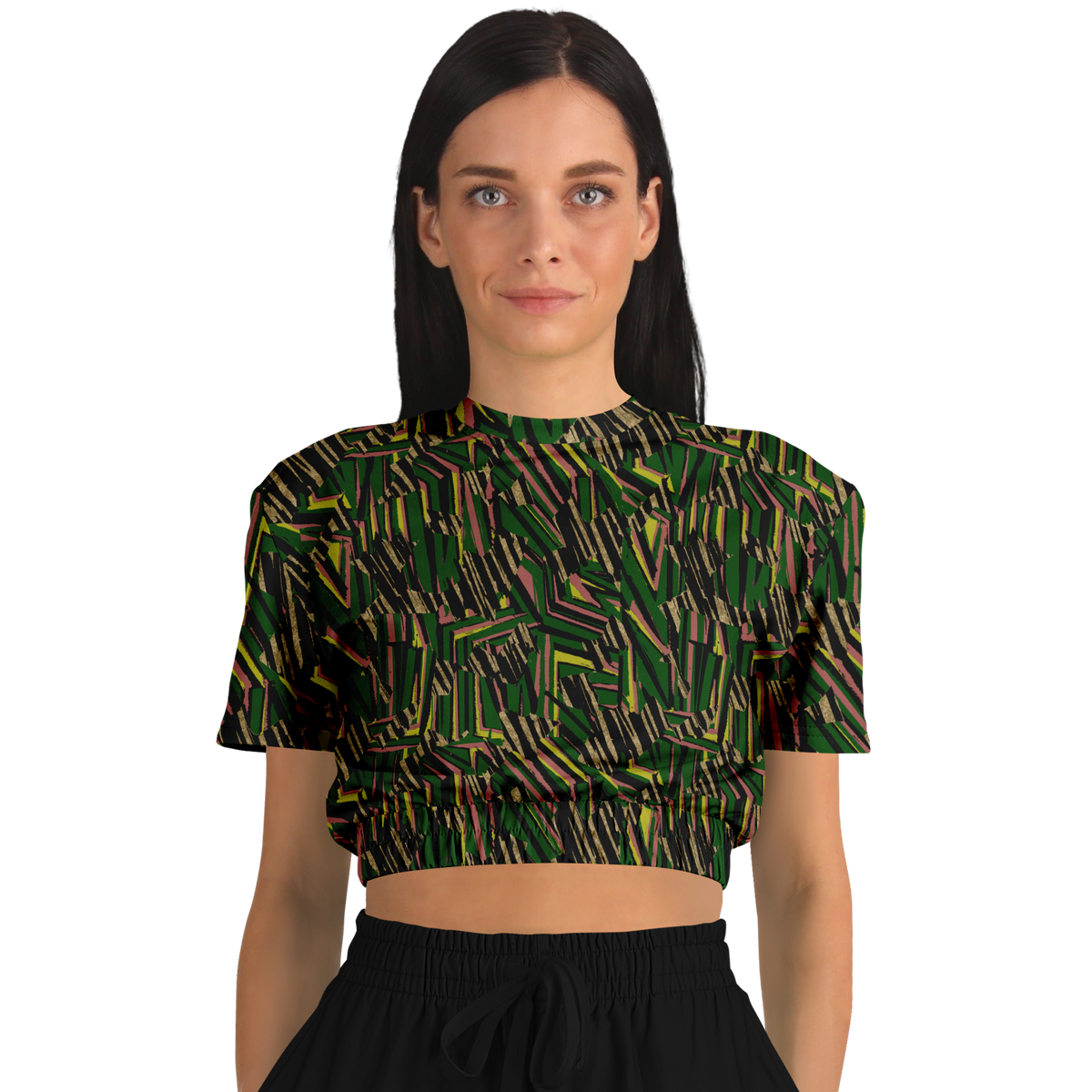 HVJ003 CHAOS REMIX G 50  Athletic Cropped Short Sleeve Sweatshirt - AOP - Choi Cheung