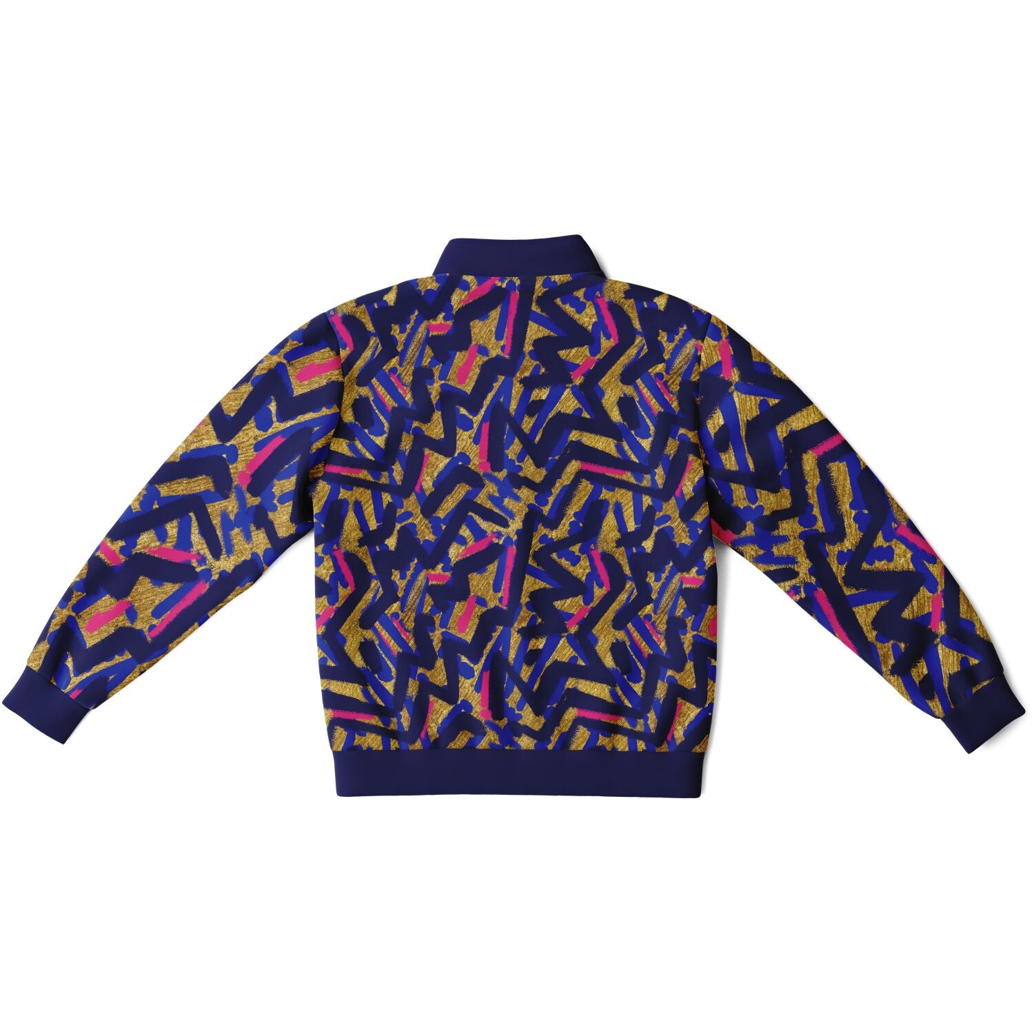 Abstract graffiti print tracksuit top - Blue gold - Choi Cheung