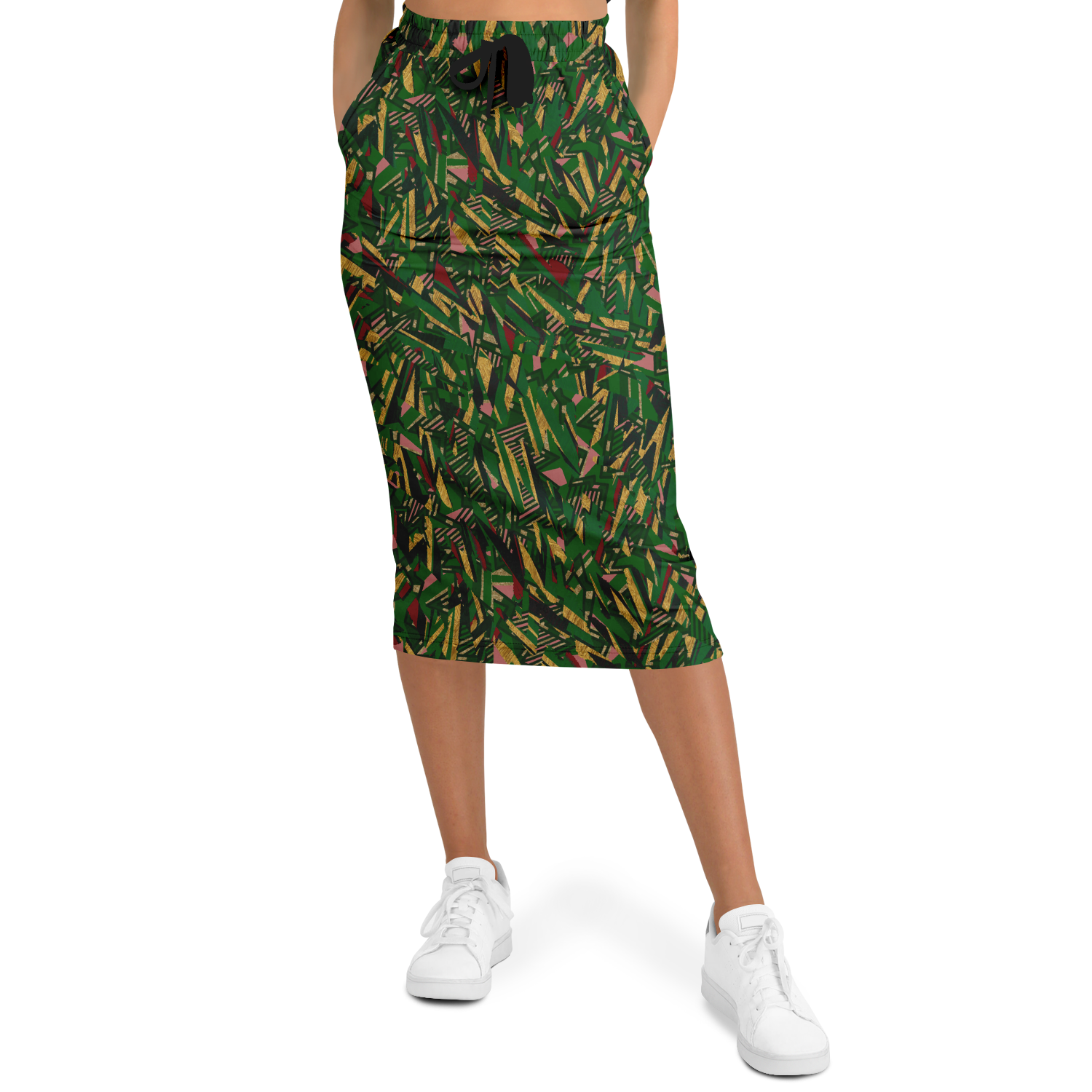 HV shape explosion remix chaos gr +tribal blast  100 Athletic Long Pocket Skirt - AOP - Choi Cheung