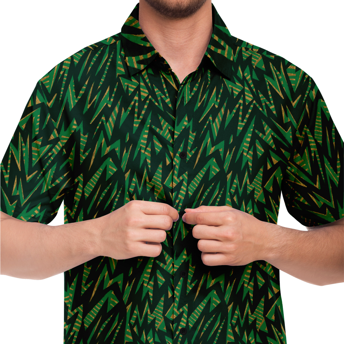 HVzig gr new 75 Short Sleeve Button Down Shirt - AOP - Choi Cheung