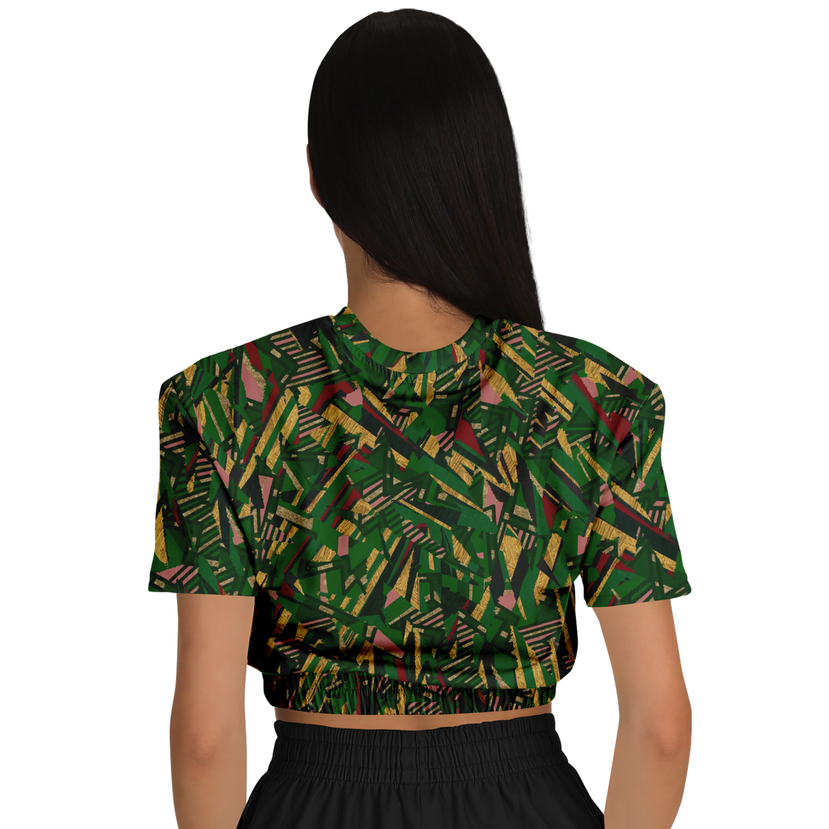 HV shape explosion remix chaos gr +tribal blast  Athletic Cropped Short Sleeve Sweatshirt - AOP - Choi Cheung