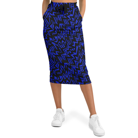 Bolt abstract BB 75 Athletic Long Pocket Skirt - AOP - Choi Cheung