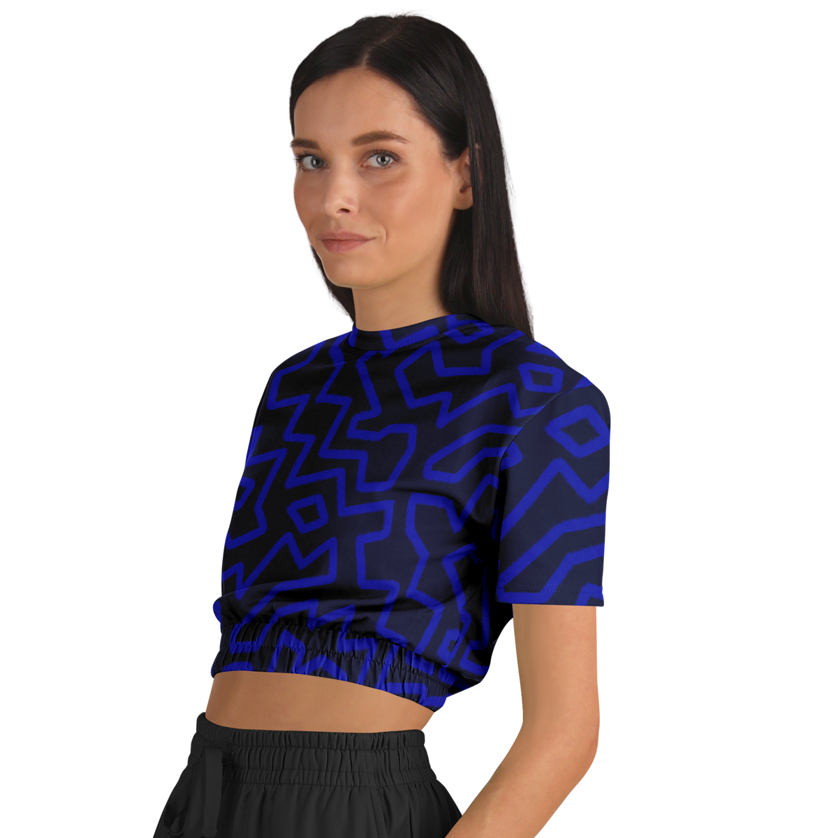 electric boogie Athletic Cropped Short Sleeve Sweatshirt - AOP - Choi Cheung