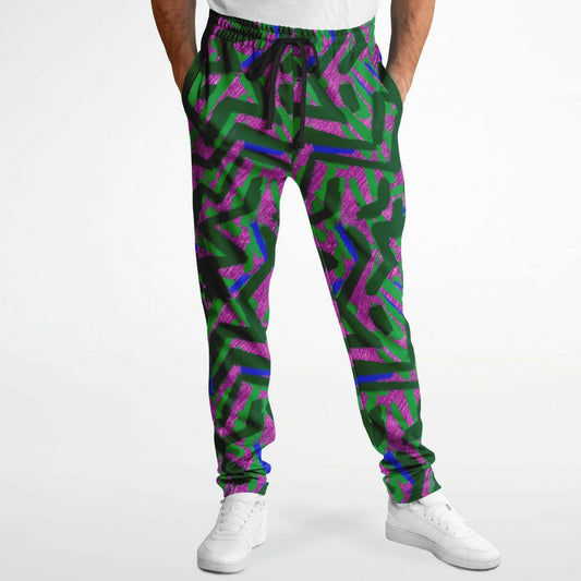 abstract graffiti print track Pants male-front