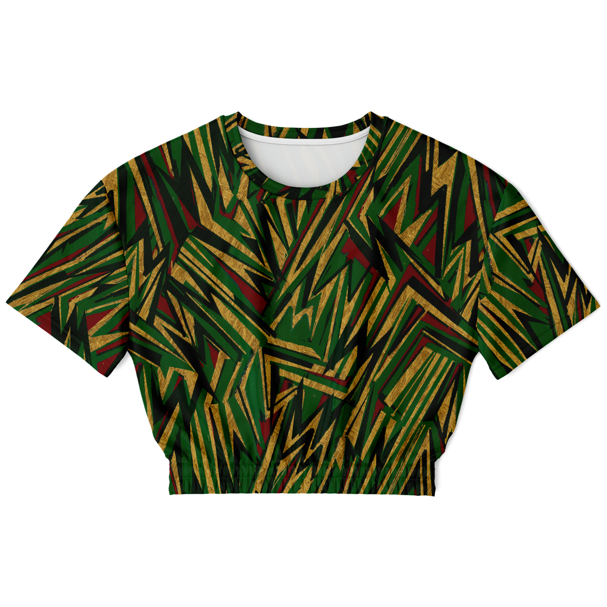 HV chaos green Athletic Cropped Short Sleeve Sweatshirt - AOP - Choi Cheung