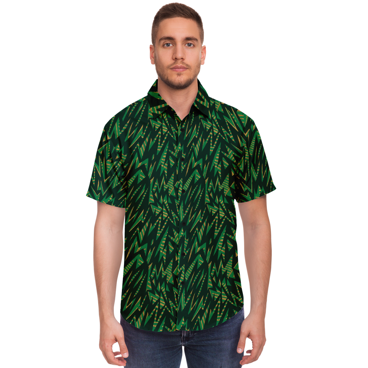 HVzig gr new 75 Short Sleeve Button Down Shirt - AOP - Choi Cheung